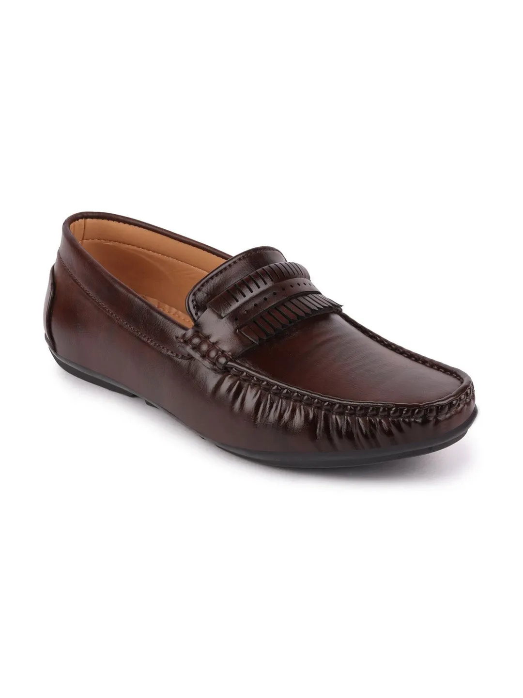 Men Brown Casual Slip-On Loafers