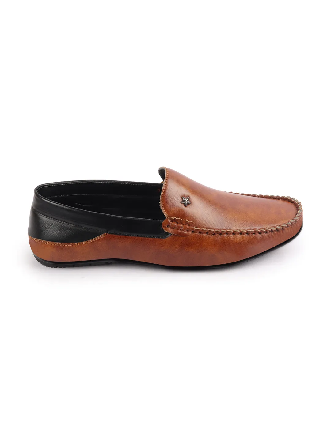 Men Tan Casual Slip-On Loafers