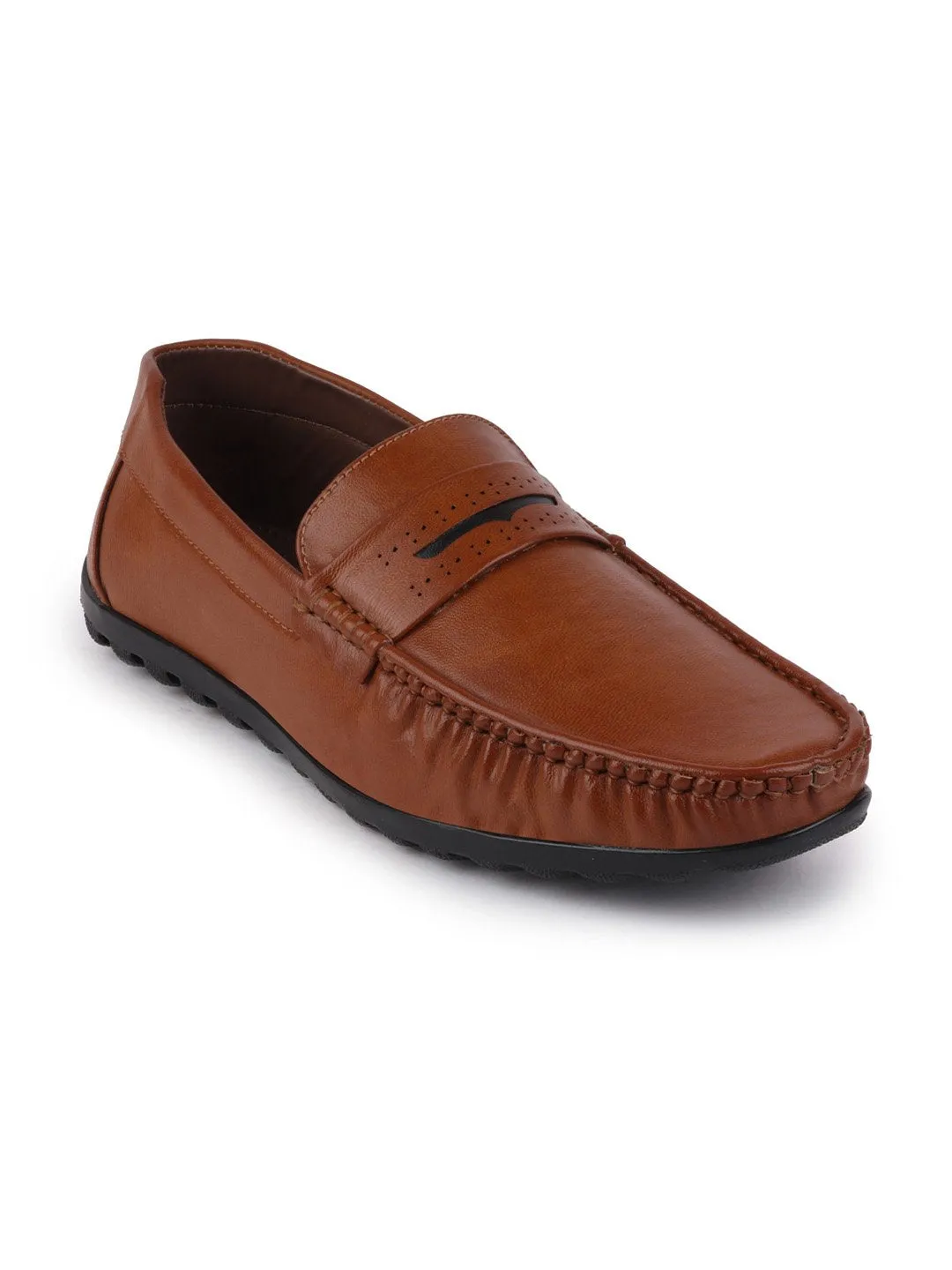 Men Tan Casual Slip-On Loafers