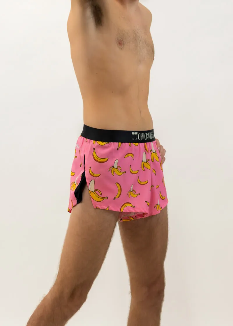 Men's Pink Bananas 2" Split Shorts