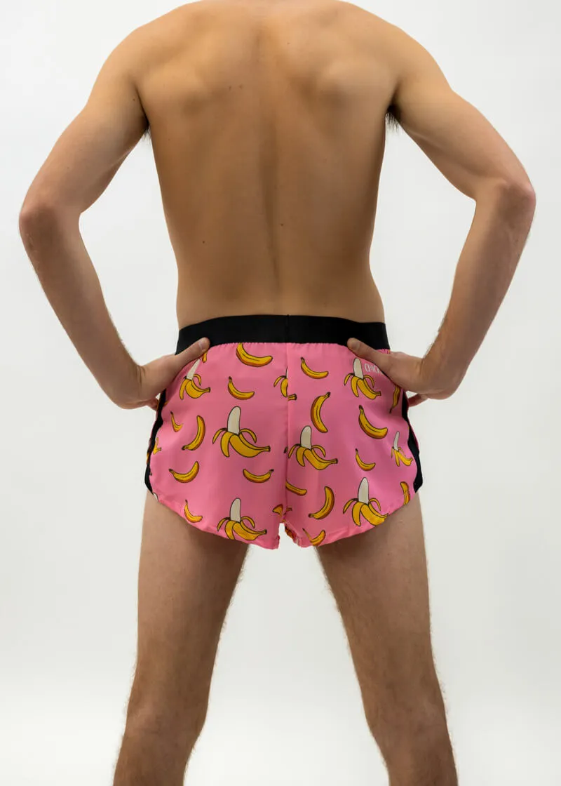 Men's Pink Bananas 2" Split Shorts