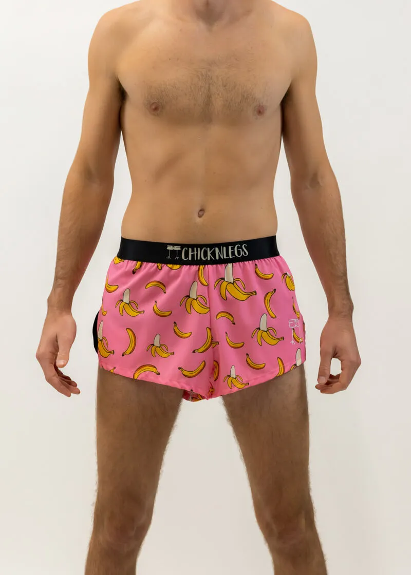 Men's Pink Bananas 2" Split Shorts