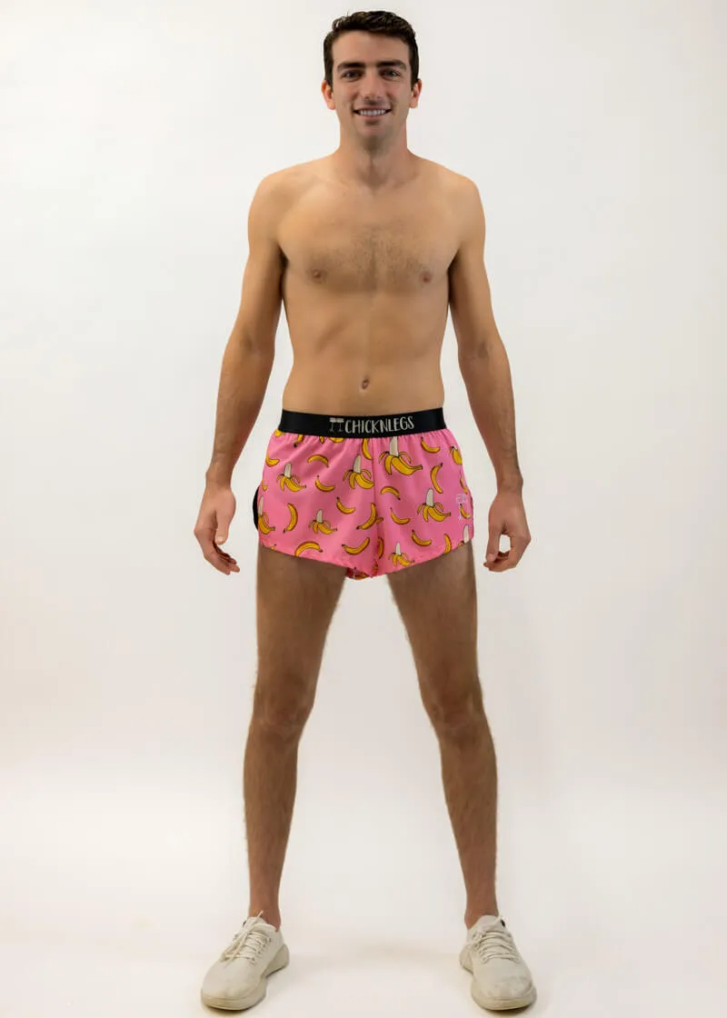 Men's Pink Bananas 2" Split Shorts