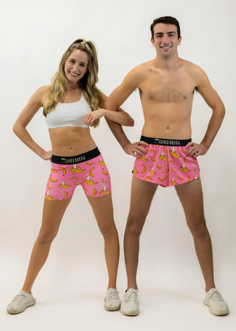 Men's Pink Bananas 2" Split Shorts