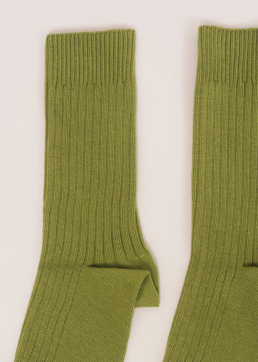 Mun Green Rib Ankle Socks