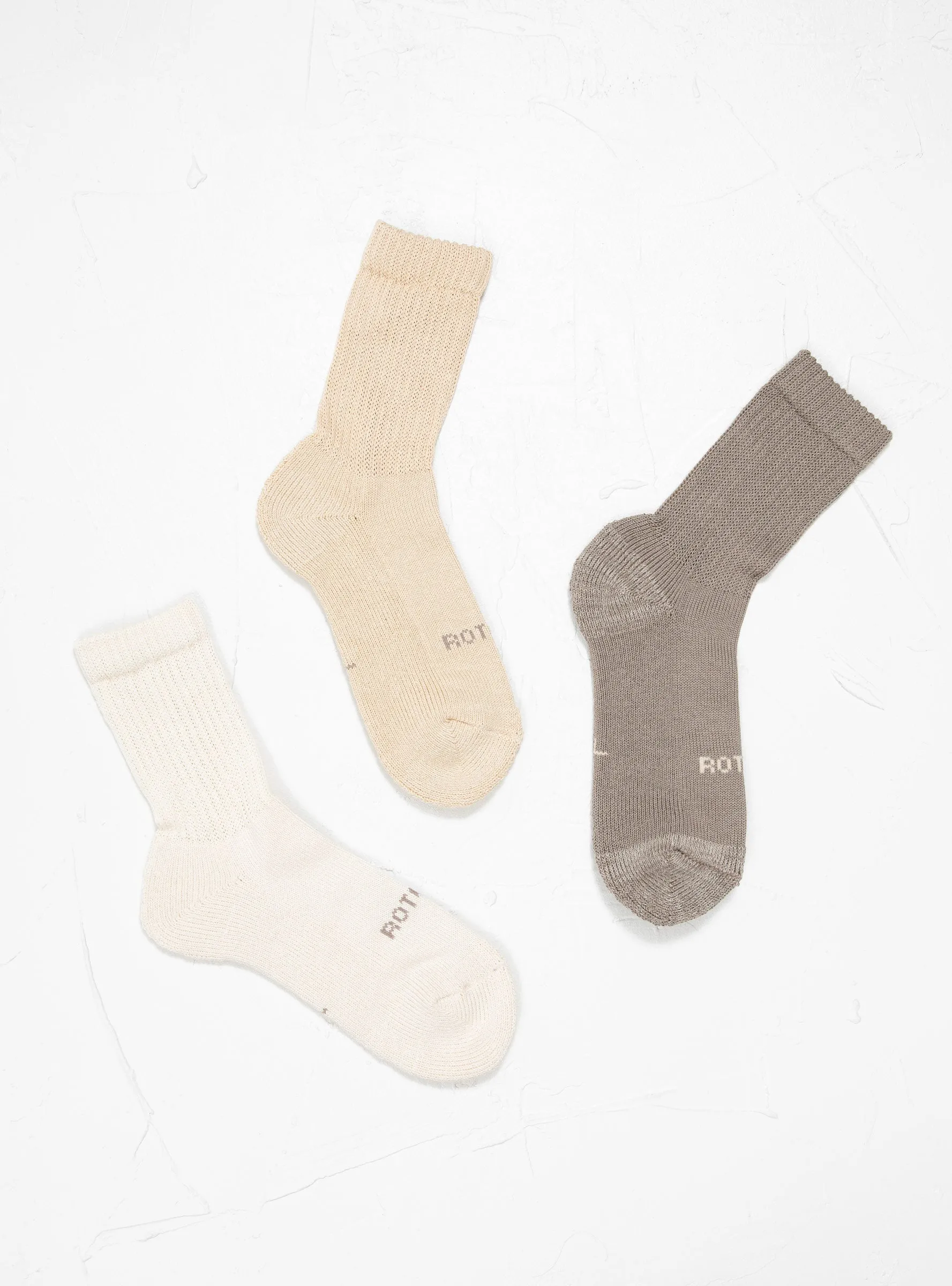 Organic Daily 3 Pack Crew Socks Raw