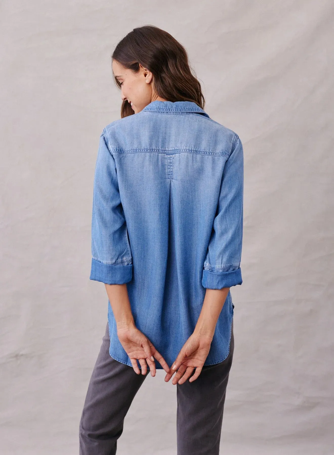 Shirt Tail Button Down Shirt - Ombre Wash