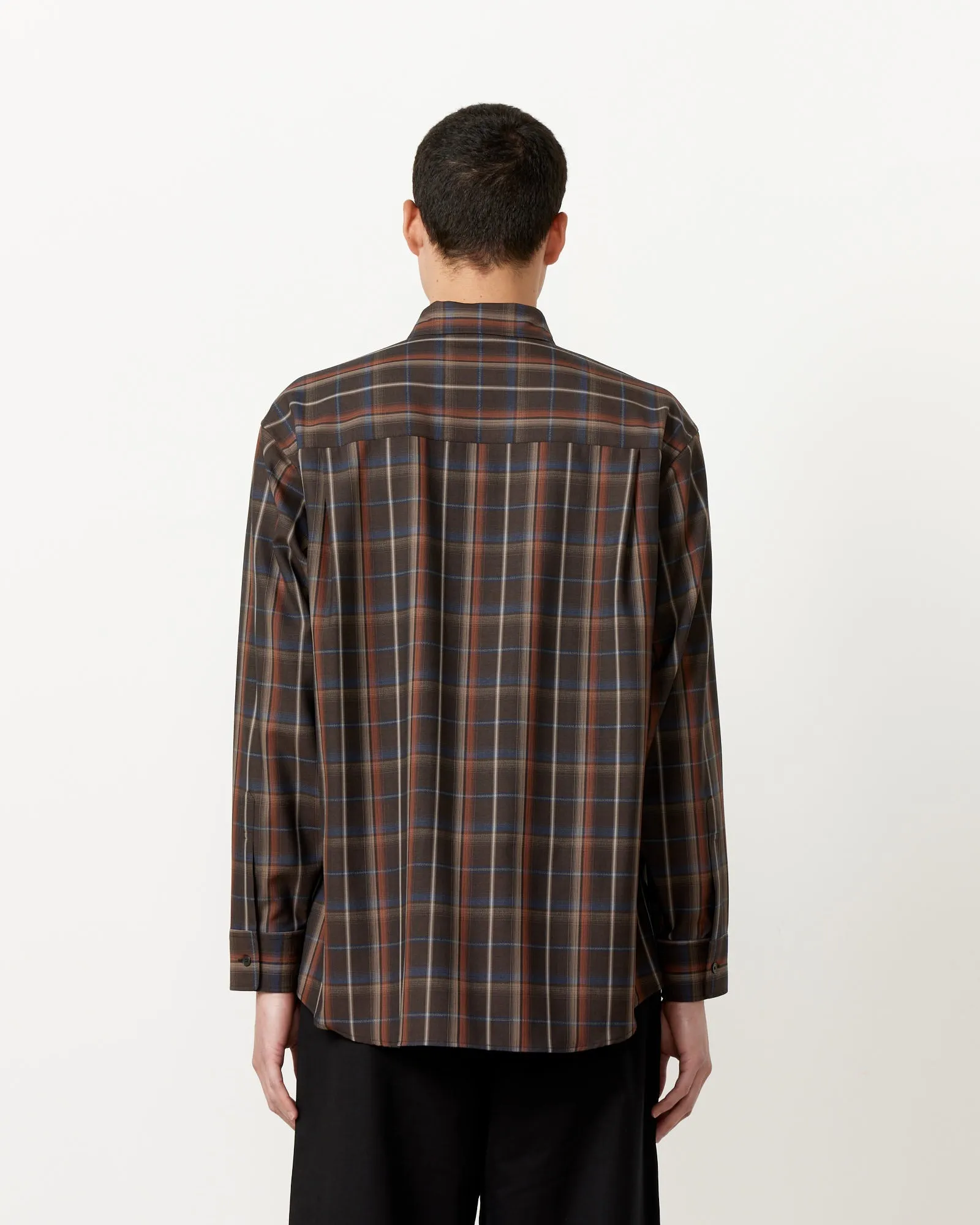 Super Light Check Shirt in Dark Brown