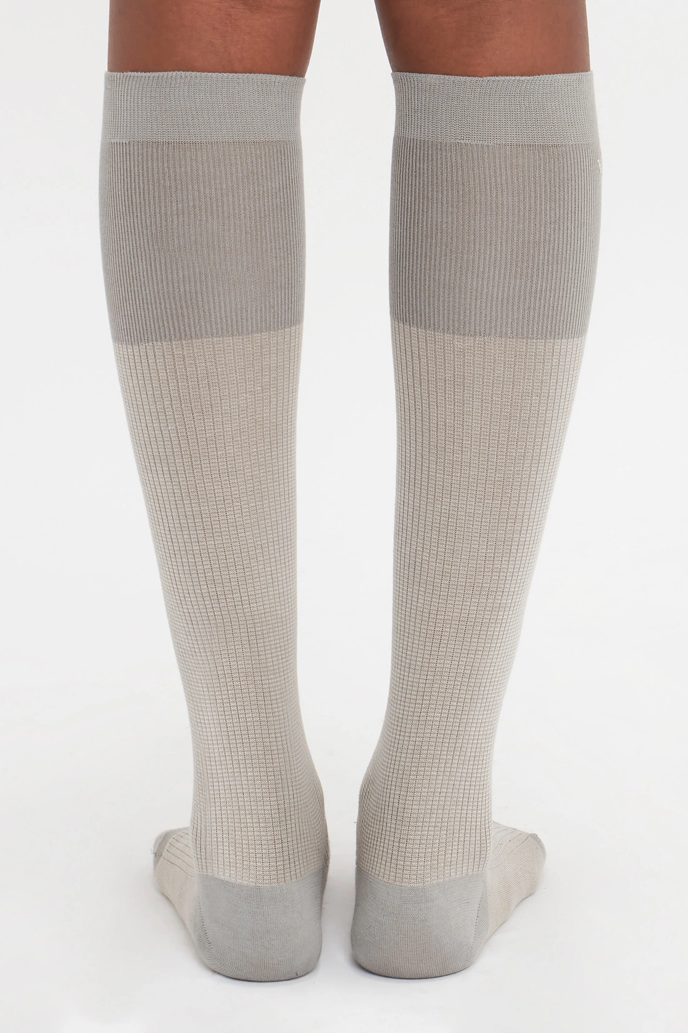 Superfine Rib Socks In Lunar Grey