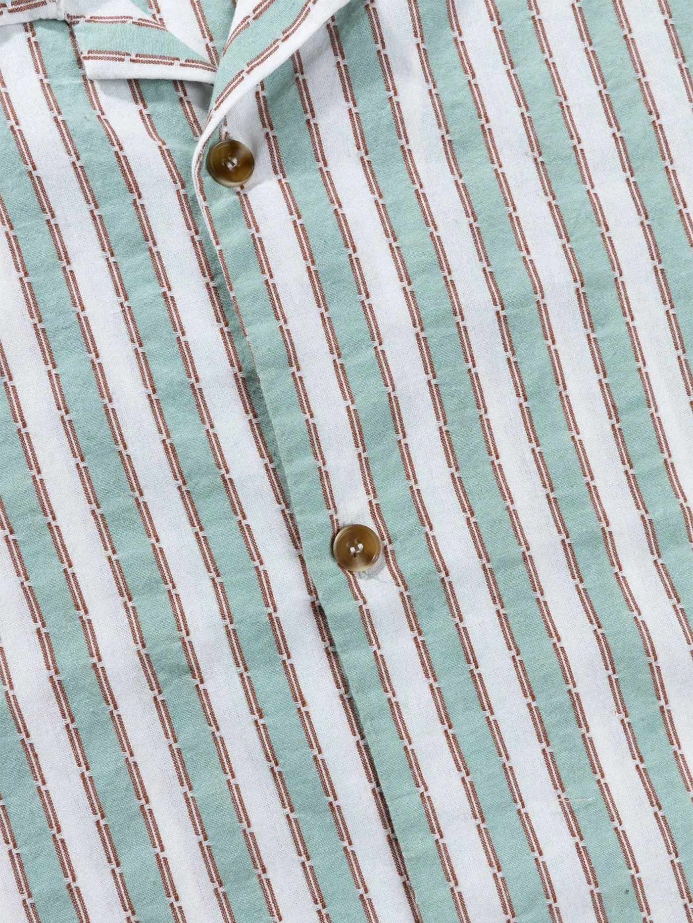 Vacation Stripe Short Sleeve Buttondown Shirt