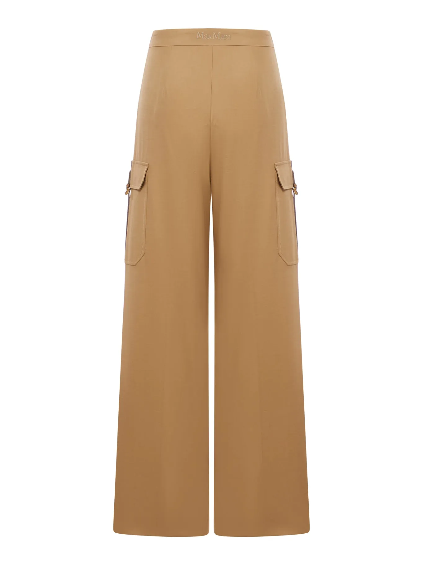 Wide trousers in stretch satin