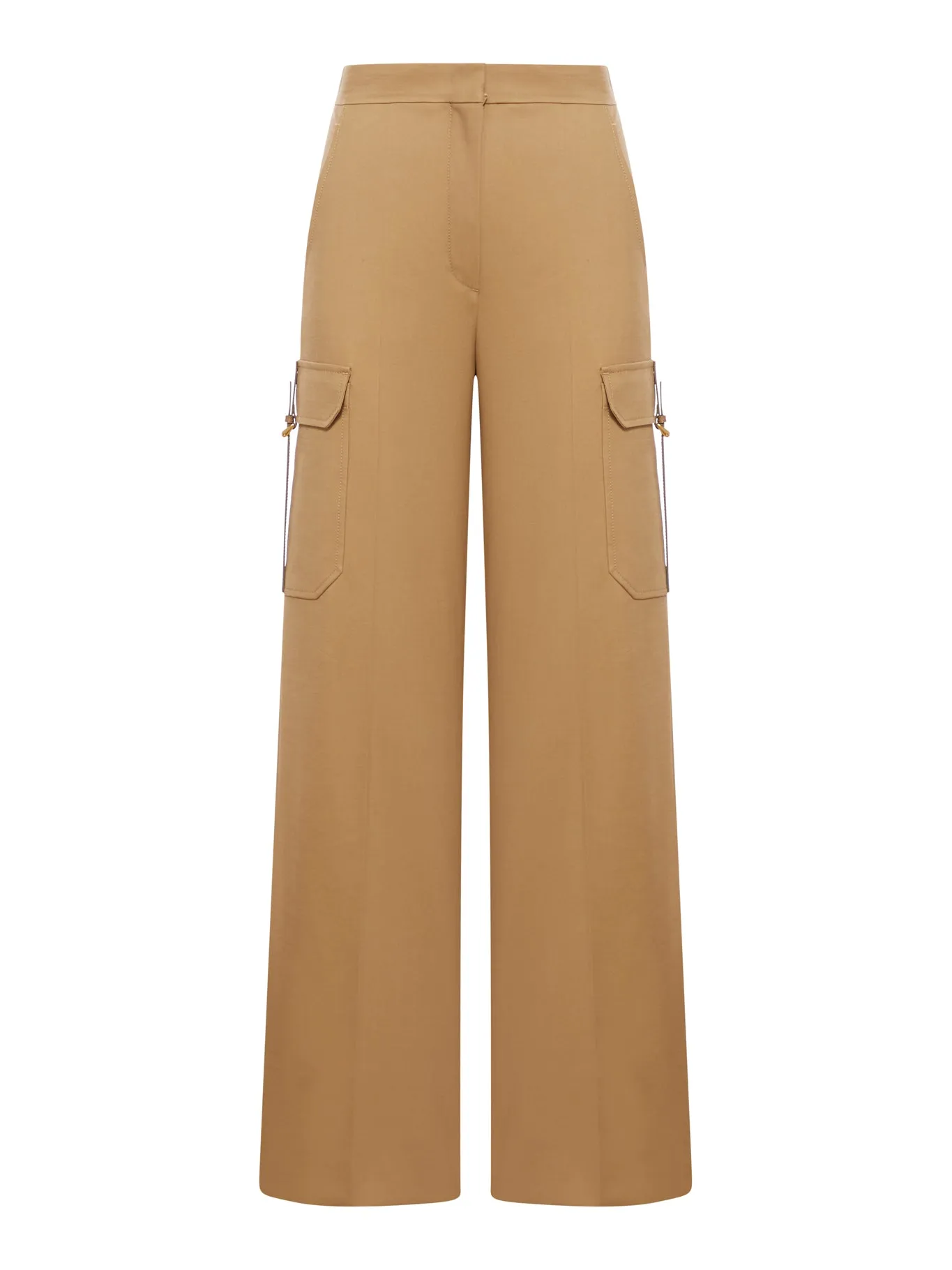 Wide trousers in stretch satin