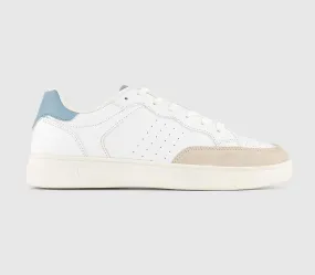 Womens Vibrant Color Pop Trainers - White & Blue Office Sneakers