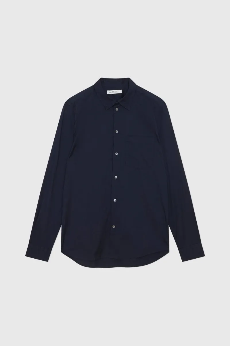 Wood Wood Timothy Paper Poplin Shirt Dark navy